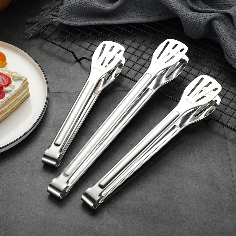 304 stainless steel food tongs, self-service fast food tongs, barbecue, baking bread, grilled meat, fried steak food tongs, meal tongs Item Picture