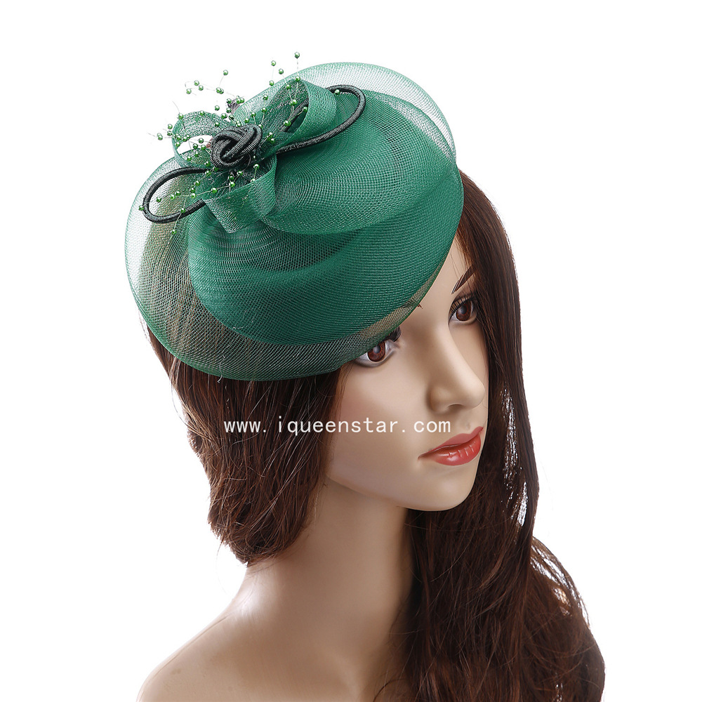 Summer European and American outdoor women's hats, Western-style mesh, banquet bride's top hats, bow feather headwear customization Application Scenario