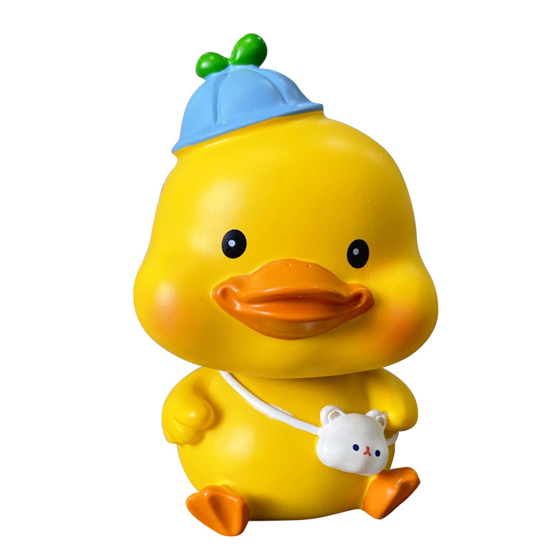 New original duckling shaking head car decoration, cute plush toy, creative home desktop decoration, as a gift for friends Item Picture