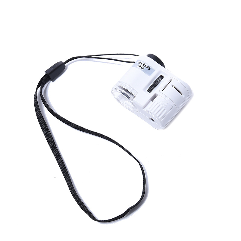 9595 White microscope for antique, jade and jewelry identification and testing, 60x magnifying glass with LED light source for banknote inspection Application Scenario