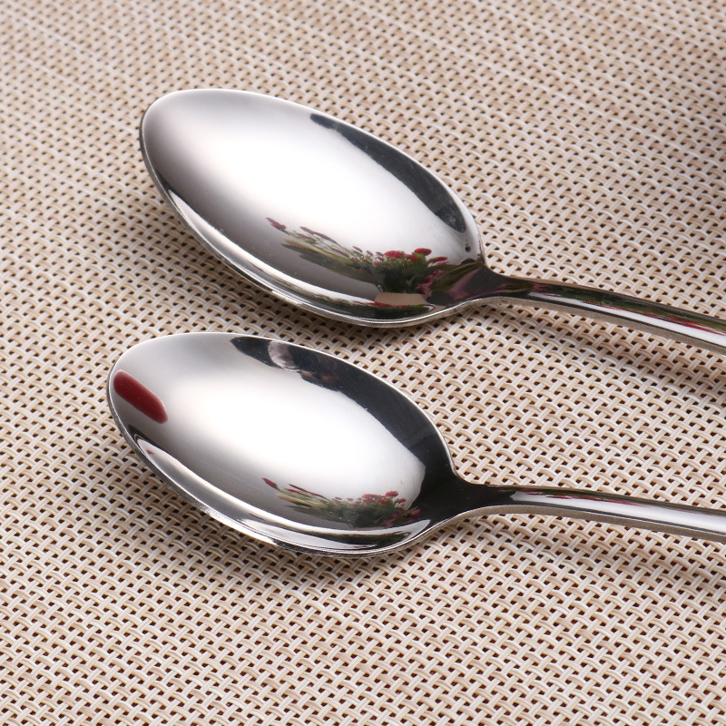 Stainless steel spoons, Western dining spoons, main dining spoons, dessert spoons, children's spoons, small spoons, household eating spoons, adult spoons, 304 stainless steel spoons and forks, dessert spoons, fruit forks, spoons and tableware sets. Specification image