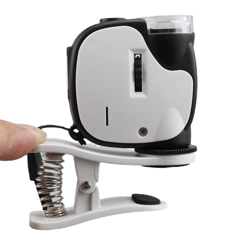 TH-7004DB white microscope for antique, jade and jewelry identification and detection with LED light acrylic magnifying glass Item Picture