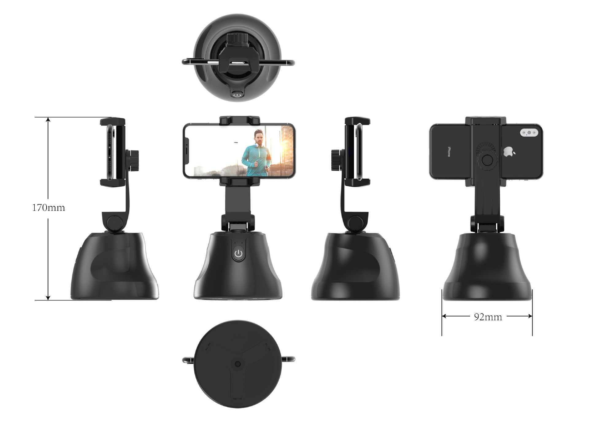 360 Intelligent follow camera gimbal face recognition object tracking camera live follow camera