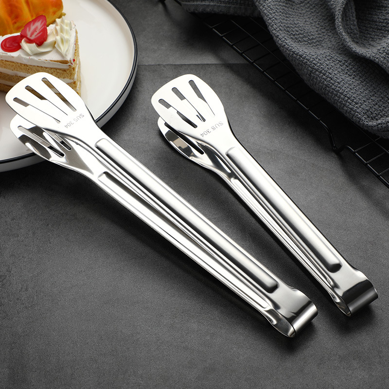 304 stainless steel food tongs, self-service fast food tongs, barbecue, baking bread, grilled meat, fried steak food tongs, meal tongs Application Scenario