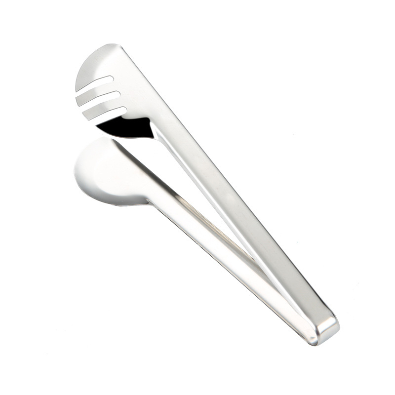 201 Non-magnetic bread tongs, barbecue tongs, thickened anti-scald semi-round and full-round buffet tongs, stainless steel tongs, food tongs Item Picture
