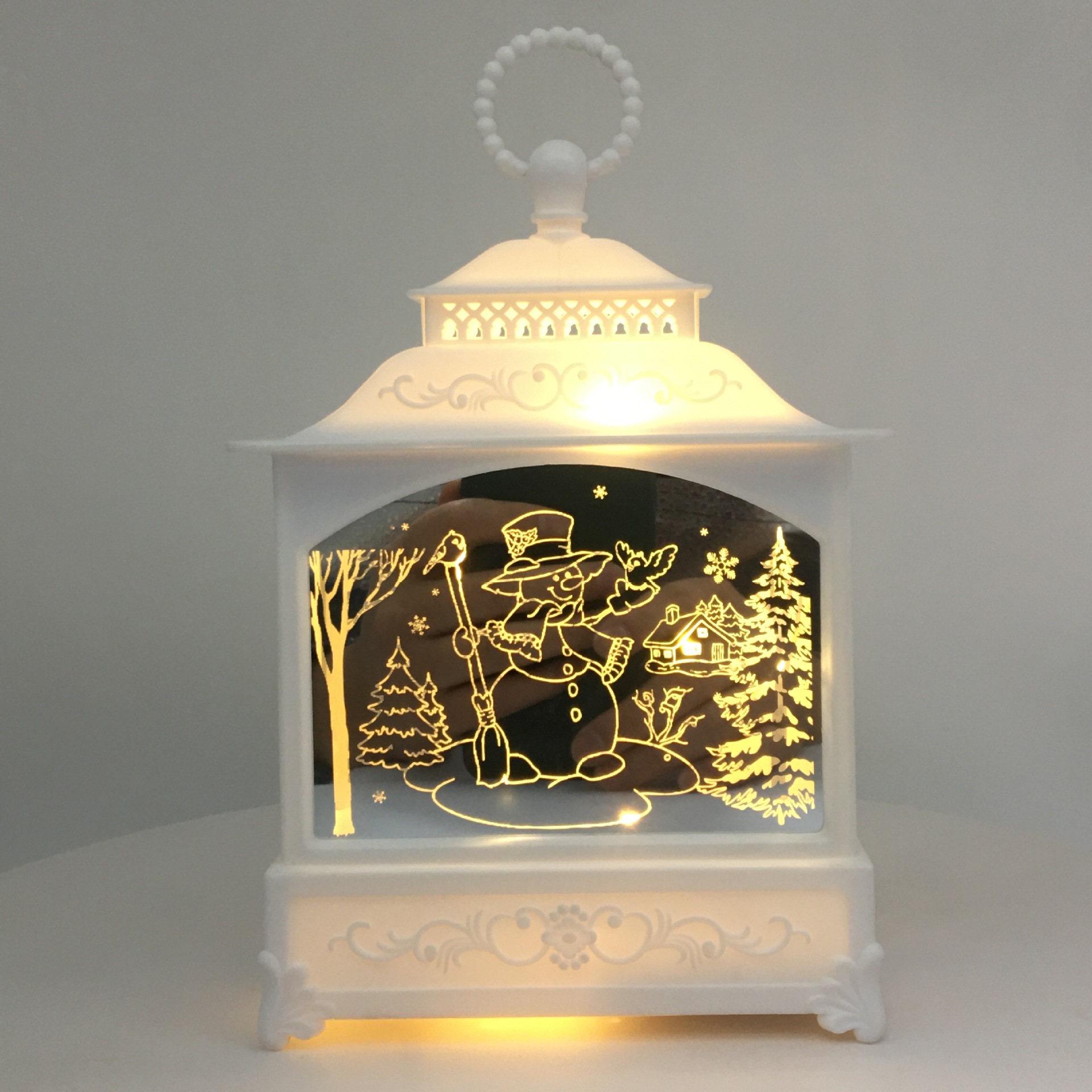 Cross-border large glass wind lamp, copper wire lamp, snowman, old man, Christmas window display, home night light, Ramadan wind lamp Application Scenario