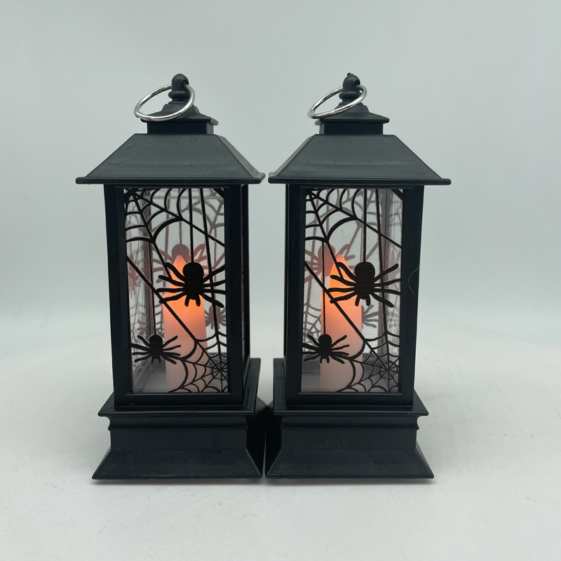 Factory direct sales of Halloween and Ghost Festival wind lanterns, LED light single wax home window display counter small square wind lanterns and night lights Specification image
