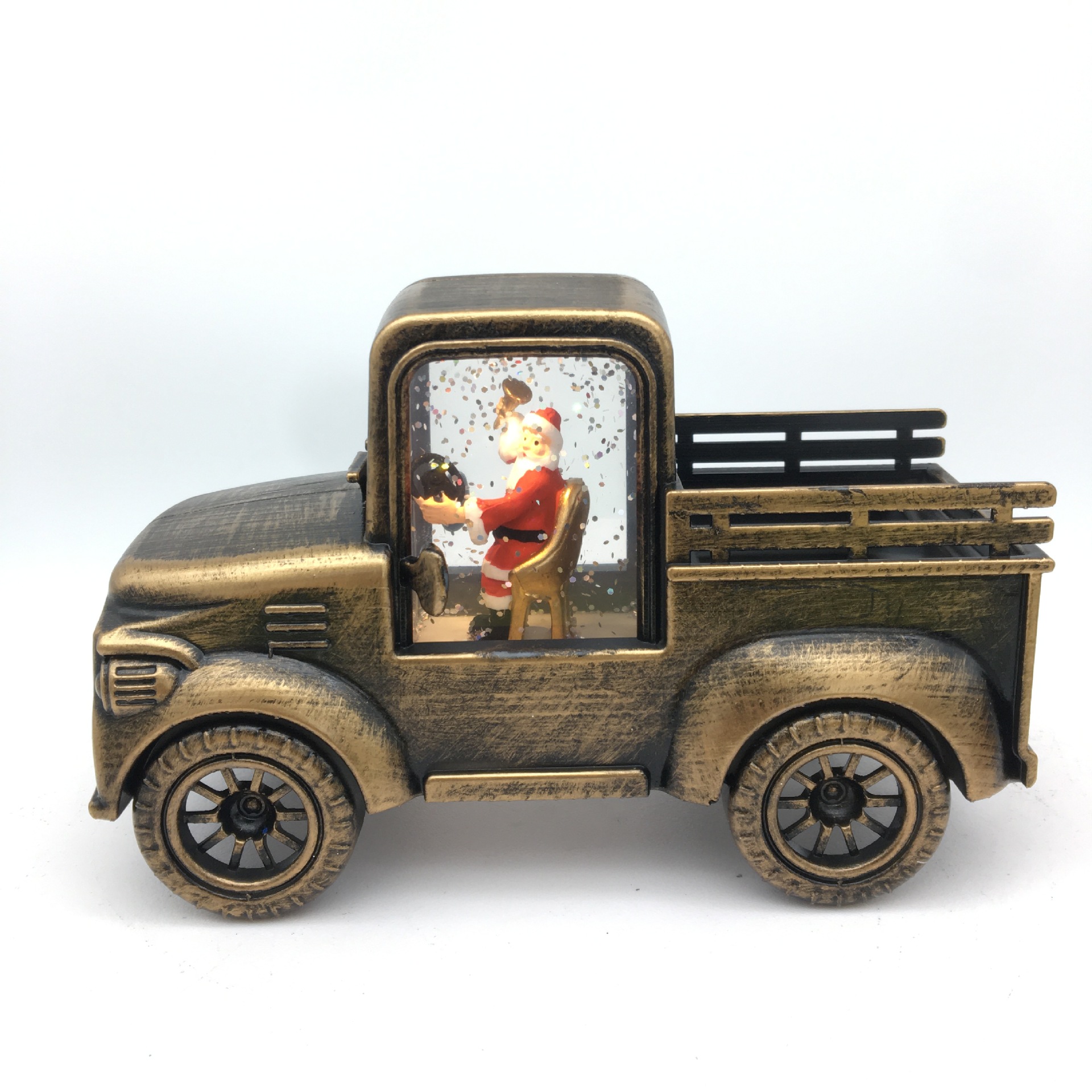 New holiday gifts: Illuminated, scallion oil leather truck, creative decorative items, window display, counter, Christmas gifts Item Picture