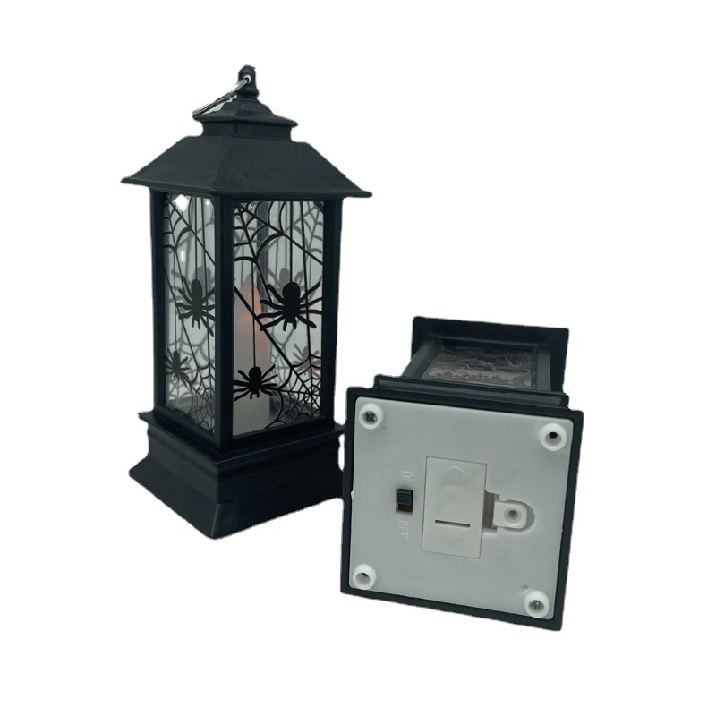 Factory direct sales of Halloween and Ghost Festival wind lanterns, LED light single wax home window display counter small square wind lanterns and night lights Item Picture