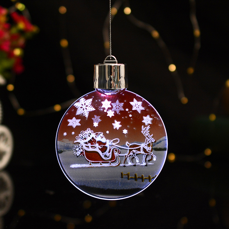 New cartoon acrylic hanging decoration window display counter acrylic gift 3D Christmas festival decoration night light Specification image