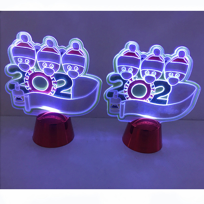 2021 new style acrylic novel corone-shaped cartoon LED 3D creative luminous night light pendant and decoration