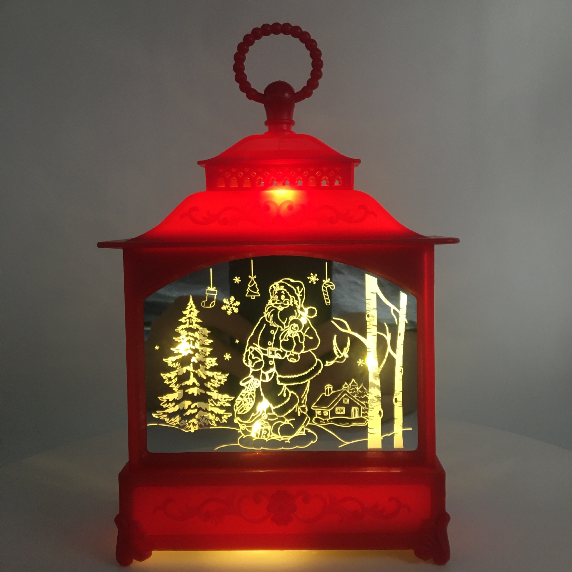 Cross-border large glass wind lamp, copper wire lamp, snowman, old man, Christmas window display, home night light, Ramadan wind lamp details Picture