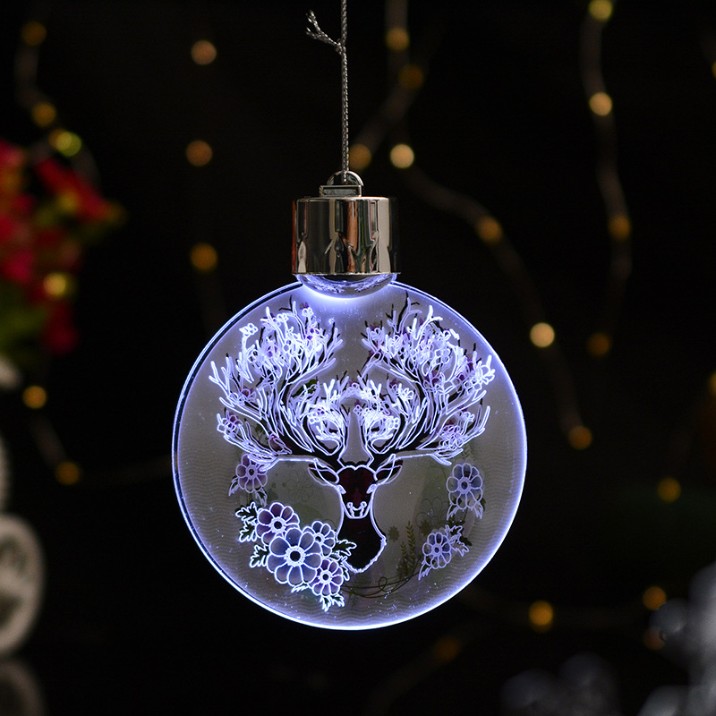 New cartoon acrylic hanging decoration window display counter acrylic gift 3D Christmas festival decoration night light details Picture