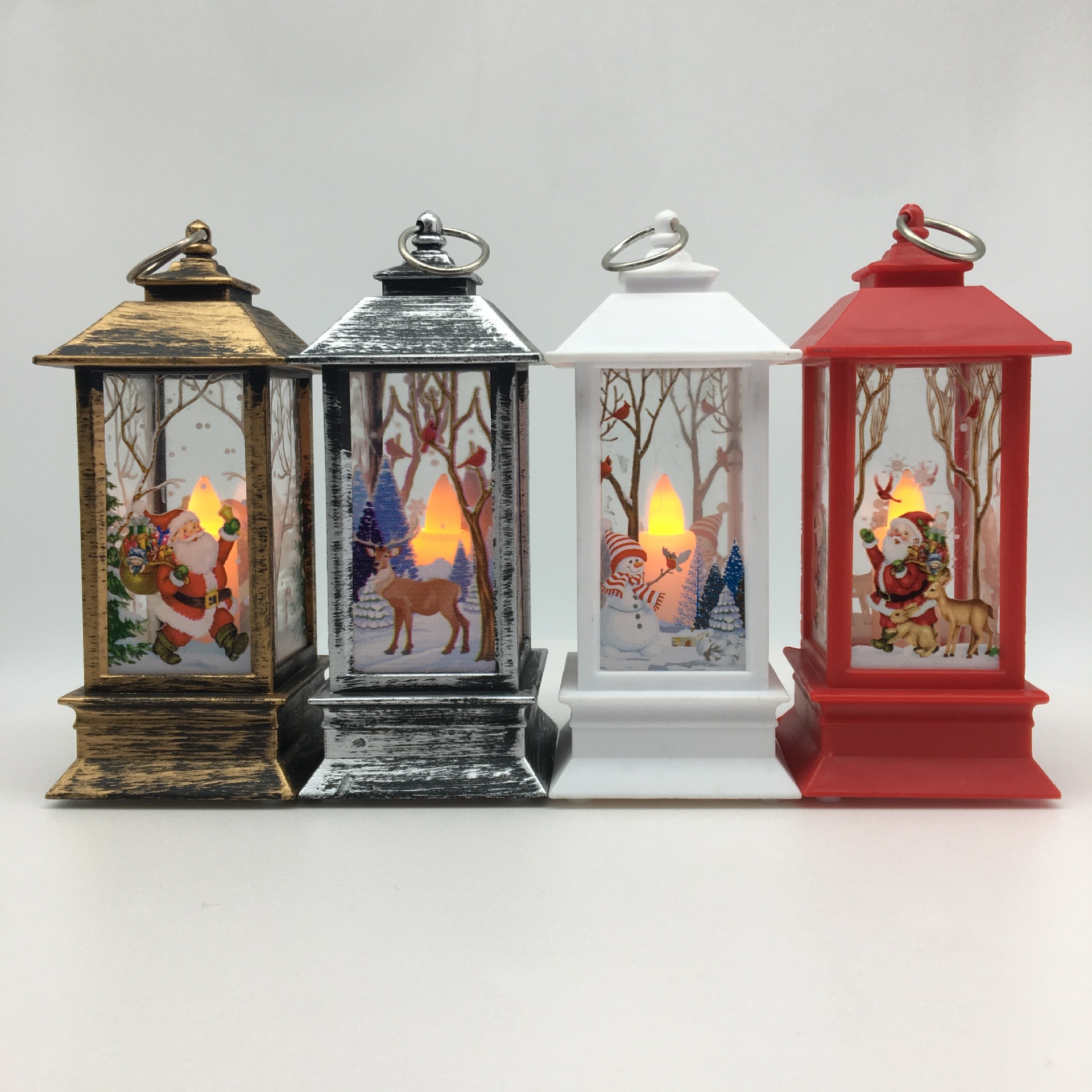 2021 New retro small square wind lamp, Christmas gift and handicraft, night light, LED snowman for the elderly, decorative lamp