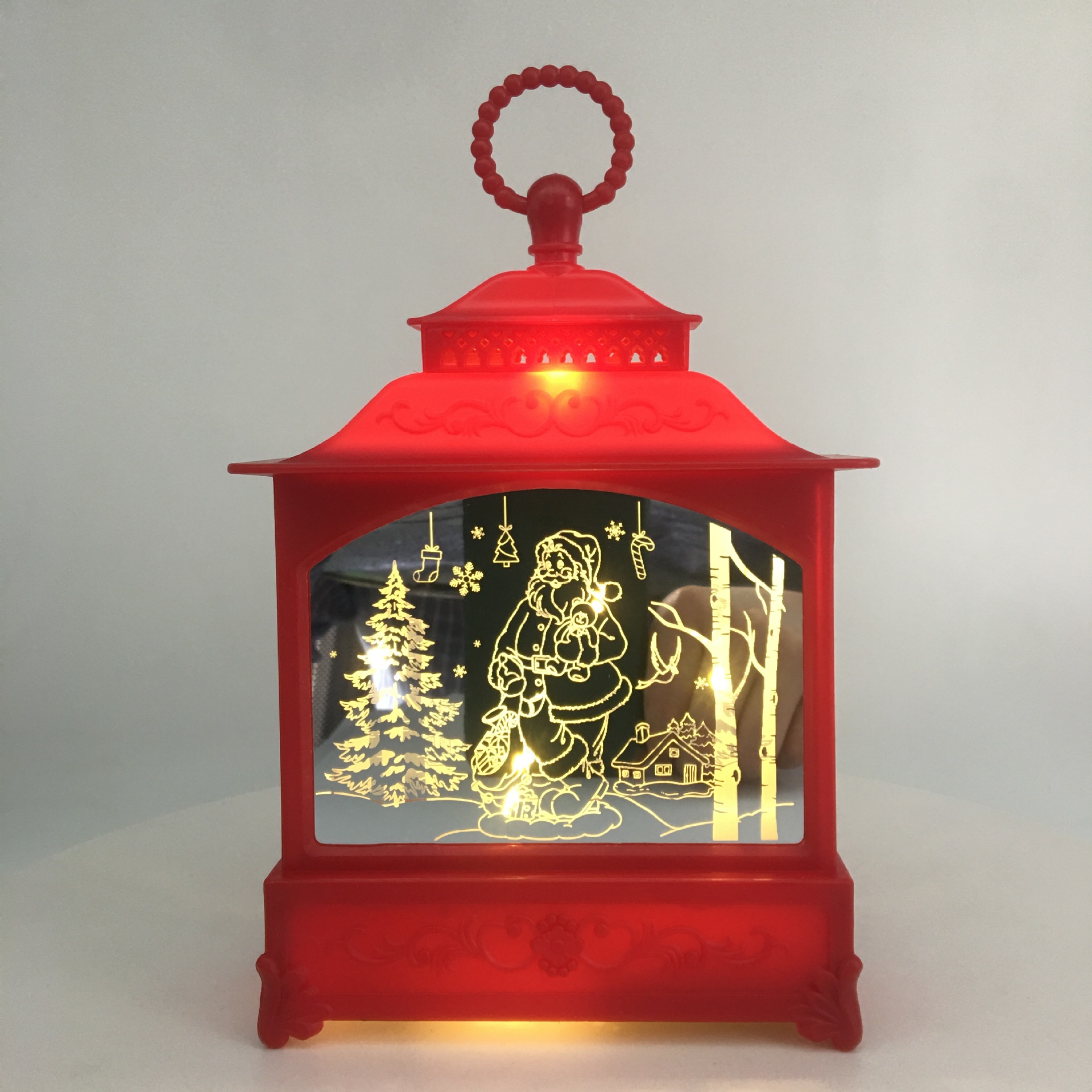 Cross-border large glass wind lamp, copper wire lamp, snowman, old man, Christmas window display, home night light, Ramadan wind lamp