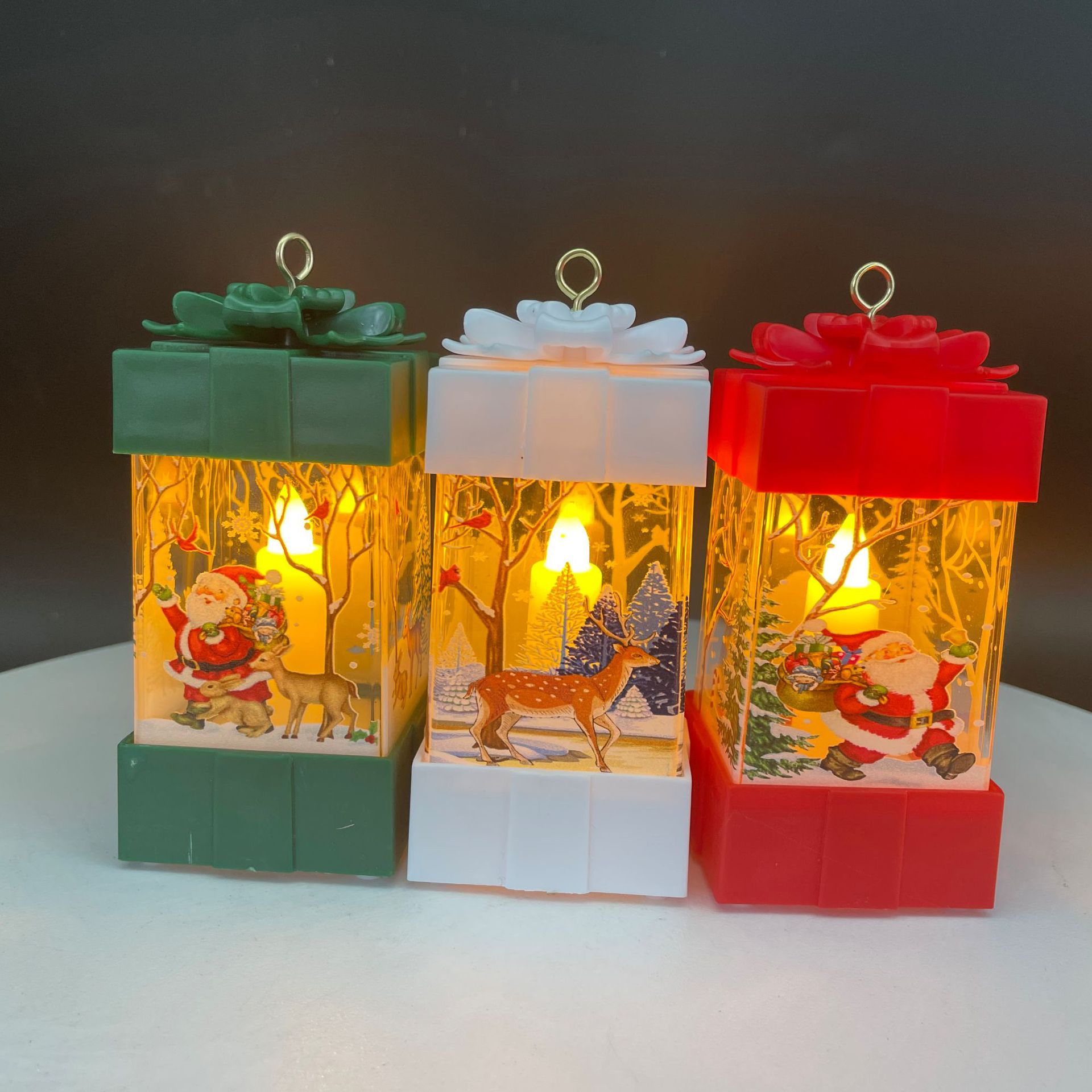Christmas printed LED light-up gifts, ornaments, wind lamps, home display Windows, counters, night lights, patterns can be customized details Picture