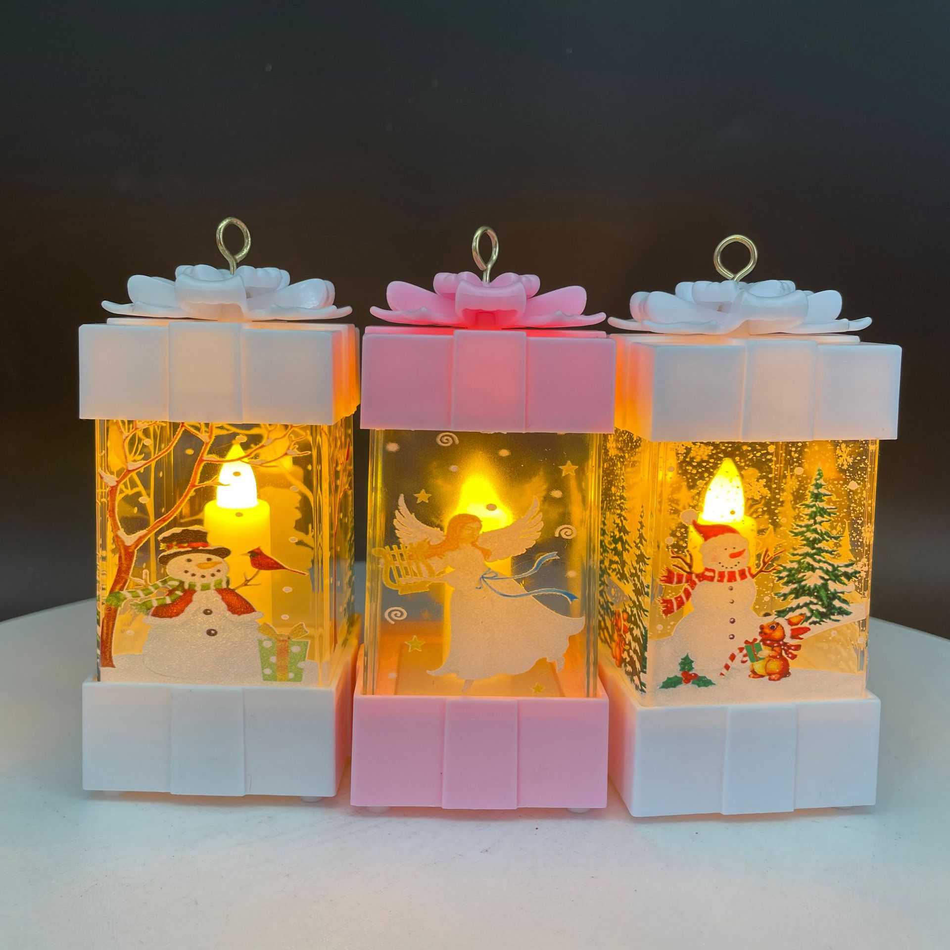 Christmas printed LED light-up gifts, ornaments, wind lamps, home display Windows, counters, night lights, patterns can be customized Specification image