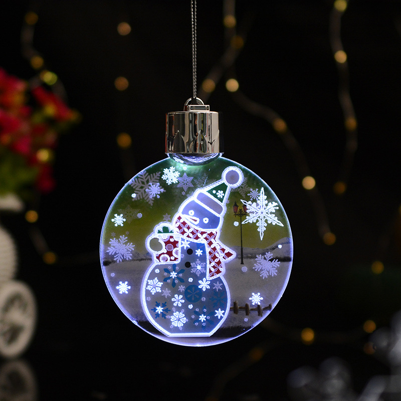 New cartoon acrylic hanging decoration window display counter acrylic gift 3D Christmas festival decoration night light