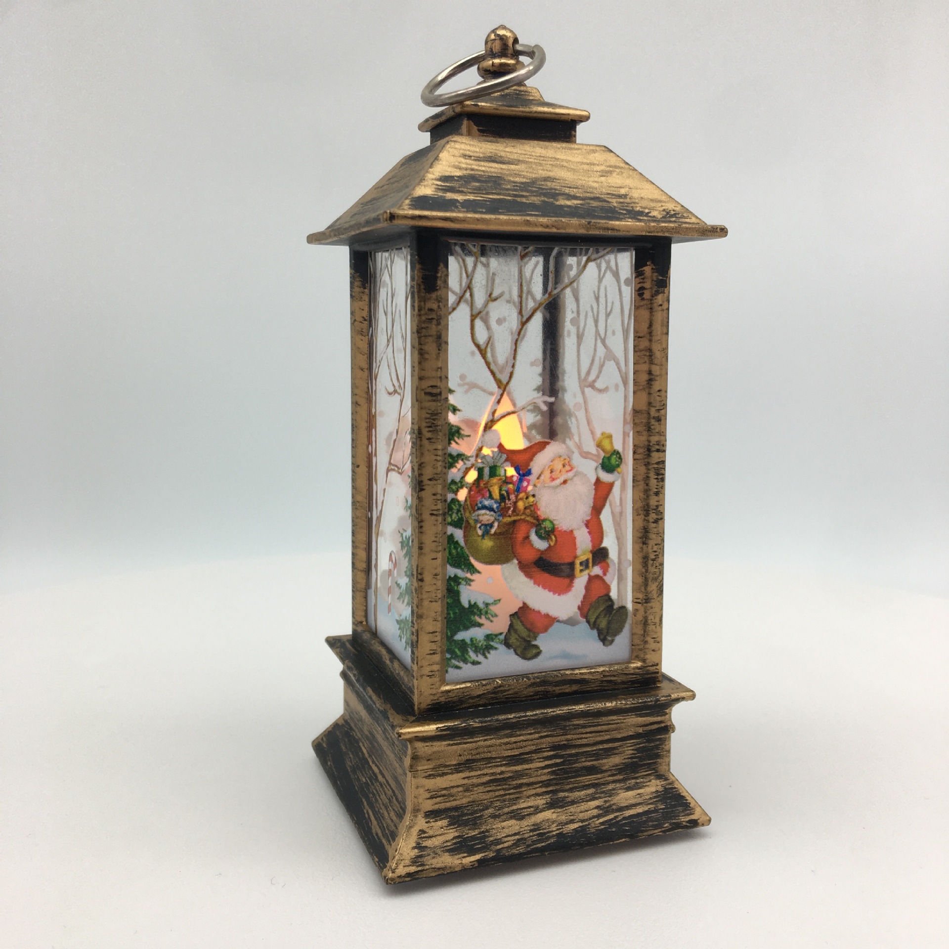 2021 New retro small square wind lamp, Christmas gift and handicraft, night light, LED snowman for the elderly, decorative lamp details Picture