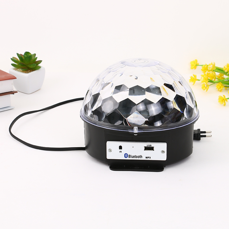 Remote control Bluetooth, large crystal magic ball, mp3 music, new RGB stage disco light, KTV seven-color rotating voice control