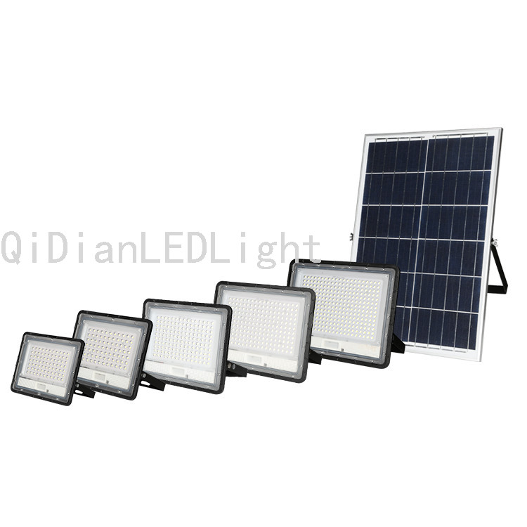 LED满天星太阳能充电投光灯带电量显示智能光控户外太阳能路灯