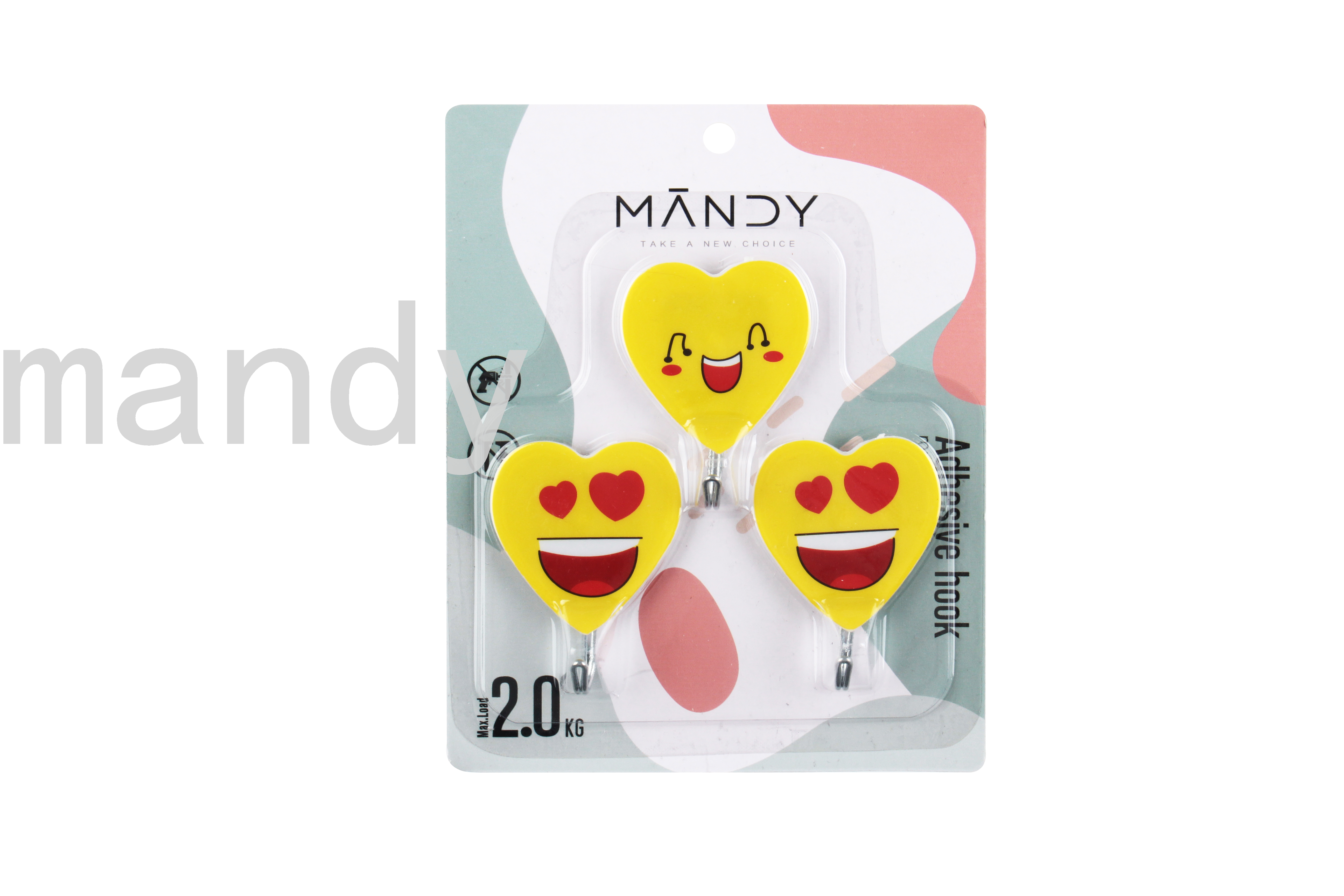 【曼蒂家居】卡通铁钩塑料挂钩卫浴厨房挂钩 粘钩 强力承重免打孔