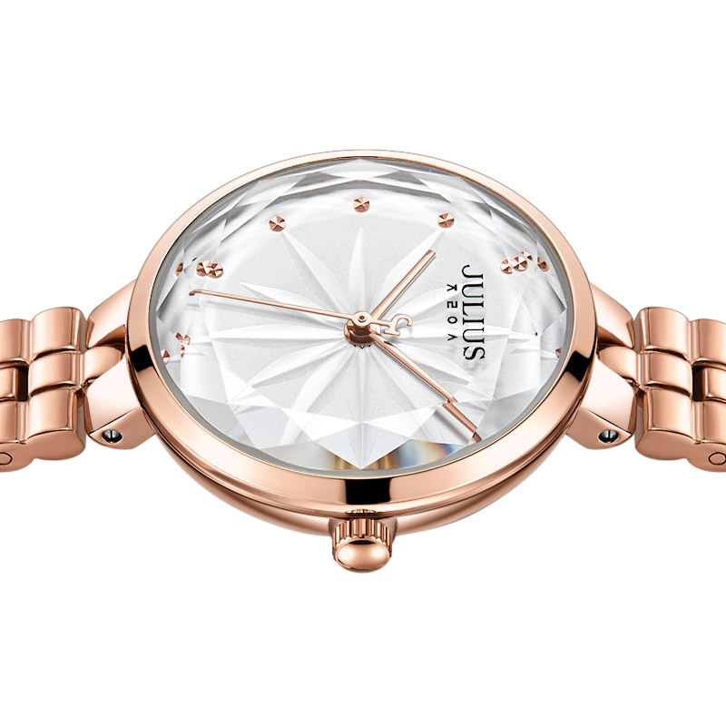 JULIUS JA-1278 steel band cut glass sunflower dial exquisite waterproof Ladies' watch Specification image