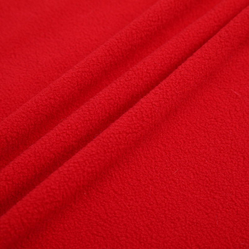 170g dyed all-polyester 100D144F single-sided polar fleece for autumn and winter clothing fabric, knitted polar fleece details Picture