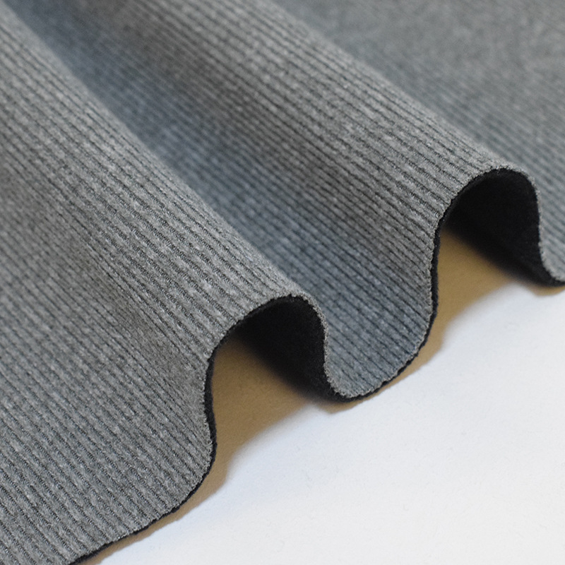 Factory direct sales of fashion ribbed stretch striped fabric, all-cotton clothing fabric, knitted ribbed fabric in stock supply details Picture
