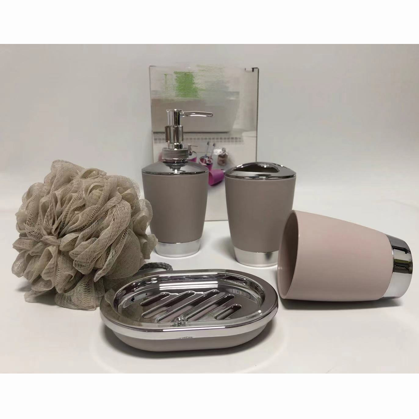 Plastic Bathroom Wash Set Home Bathroom Soap Box Toothbrush Holder Wash Set Bathroom five-piece set thumbnail