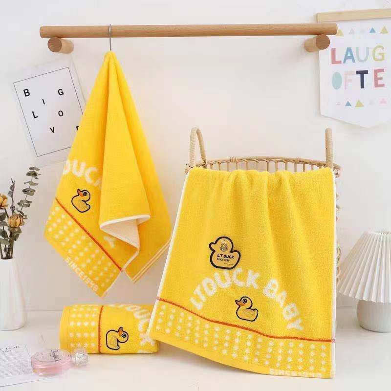 LT DUCK BABY nueva toalla de algodón absorbente ultra suave pequeño pato amarillo boutique toalla details Picture