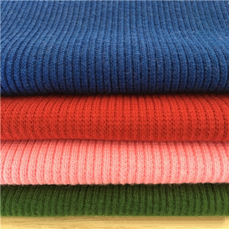 Factory direct sales of fashion ribbed stretch striped fabric, all-cotton clothing fabric, knitted ribbed fabric in stock supply