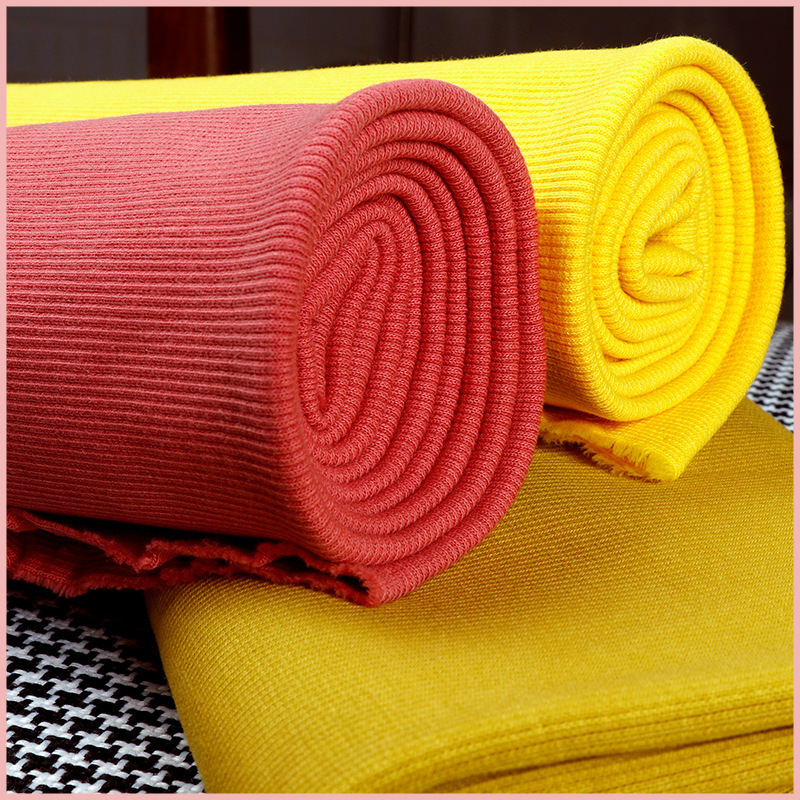 Factory direct sales of fashion ribbed stretch striped fabric, all-cotton clothing fabric, knitted ribbed fabric in stock supply Specification image