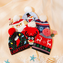 Creative new knitted wool Christmas warm decoration children's autumn and winter hats manufacturers spot baby autumn and winter hats