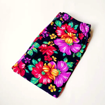 Women's High Stretch Long Johns Middle-Aged Flower Long Johns Plus Fat Casual Old Underwear Leggings Long Shorts Idle Pants Item Picture