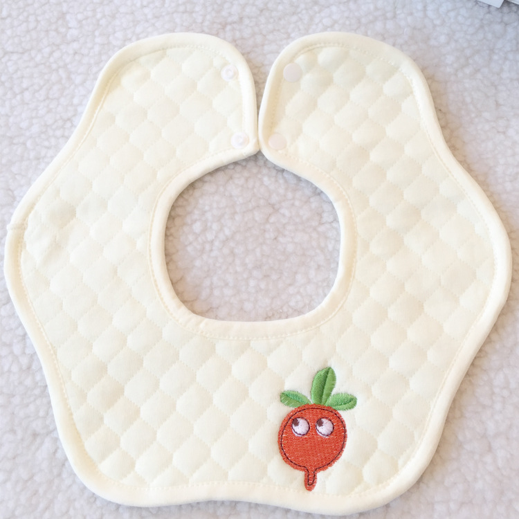 Baby saliva towel, flower waterproof cotton, 360-degree petals, rotatable saliva towel bib, infant bib details Picture