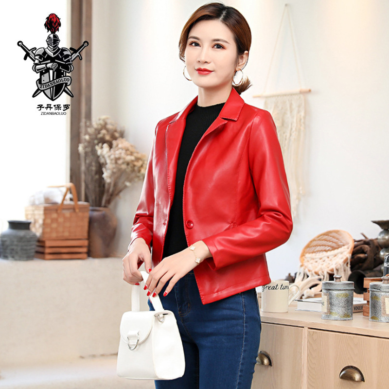 女式皮衣实物图