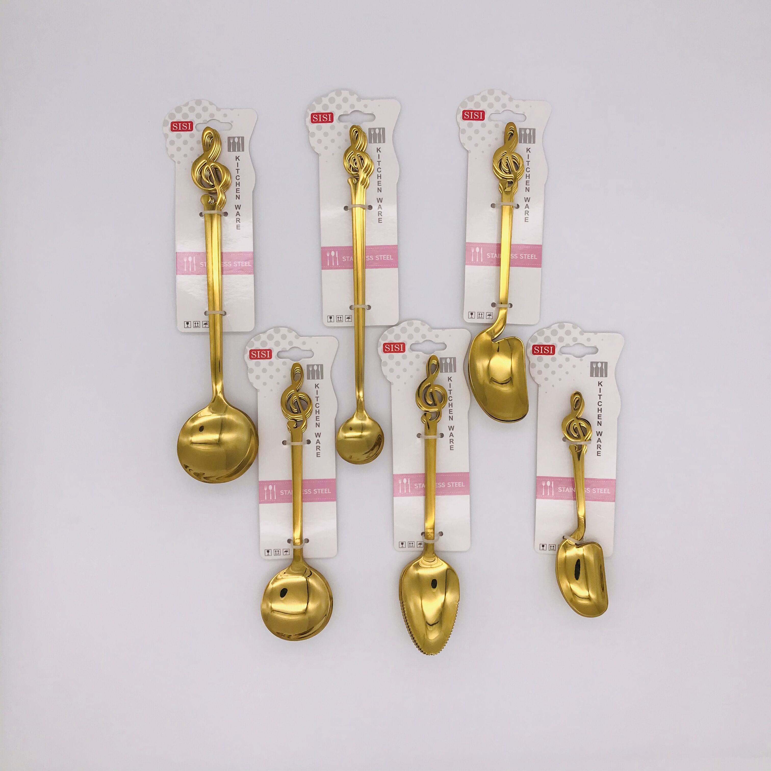 Note series stainless steel spoon hanging wall spoon round spoon coffee spoon round table spoon high-grade titanium series