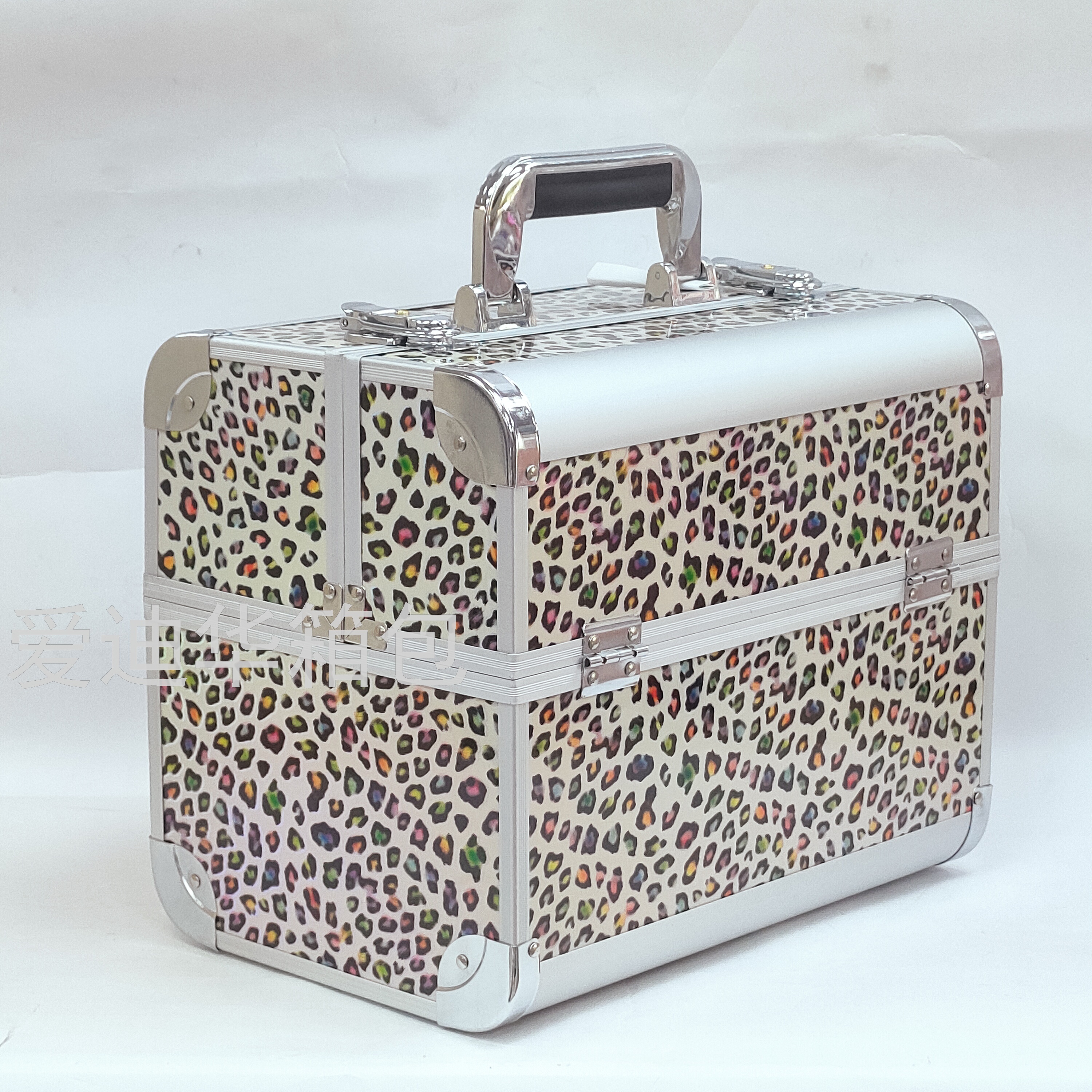 Adihua's 2021 new bestseller aluminum case with leopard print and large capacity, specially designed for makeup, nail art, tattoos and ear picking Specification image