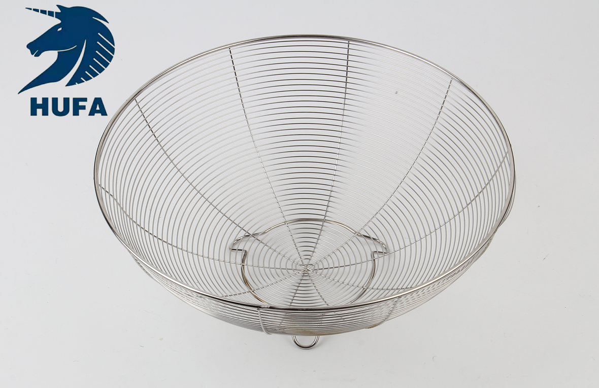 批发不锈钢水果篮 家用沥水篮蔬菜篮圆形三脚收纳篮 厨房小工具