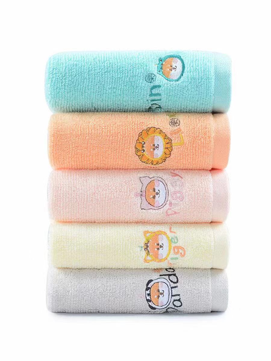 Pañuelo bordado de fibra de bambú pequeña toalla para lavar la cara baño toalla doméstica para niños para hombres y mujeres suave y absorbente no perder el pelo toalla facial Specification image