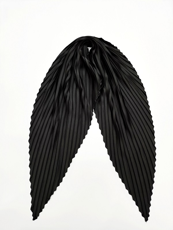 Solid color scarf 70*70 square scarf with pleated texture and silk-like feel, cross-border export version details Picture