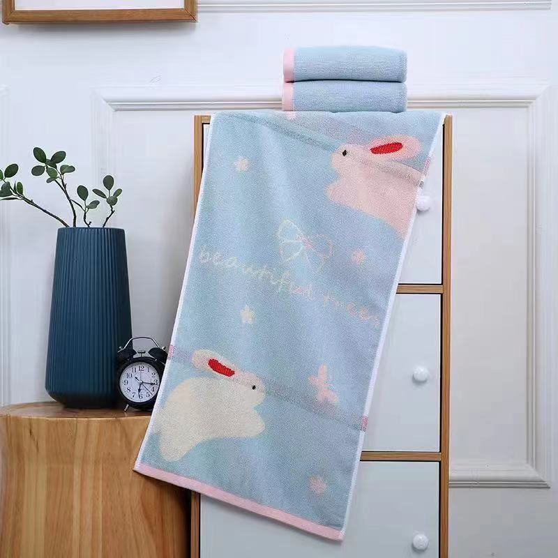 Pure cotton children's towels, bath towels and face towels are soft, skin-friendly and do not shed. Cute cartoon absorbent face towels details Picture
