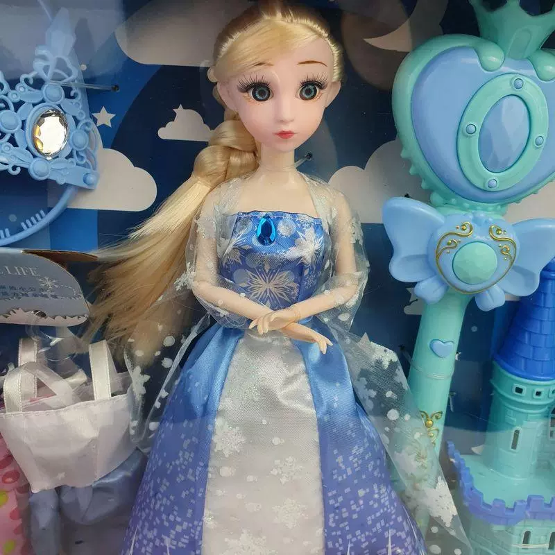 Ice Micro Princess Lele Barbie Doll Castle Set, Light Magic Wand, Crown Accessories, Girl Dress-up Big Gift Box Specification drawing