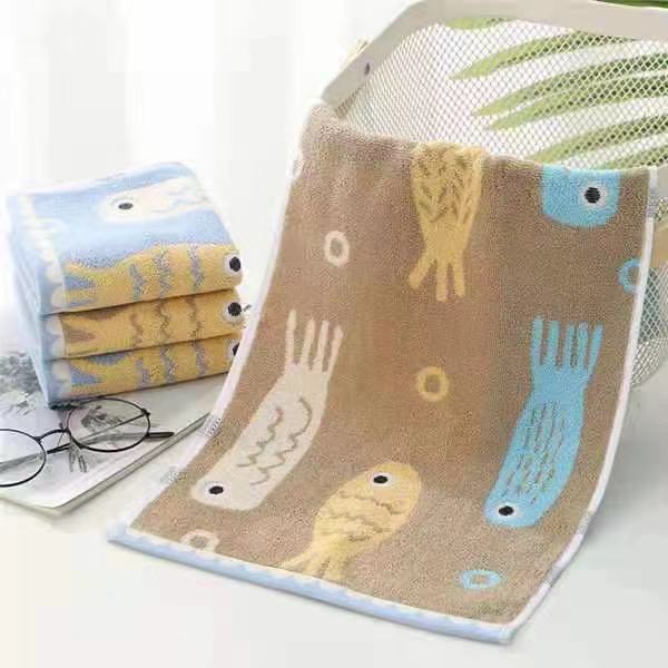 Pure cotton children's towels, bath towels and face towels are soft, skin-friendly and do not shed. Cute cartoon absorbent face towels Item Picture