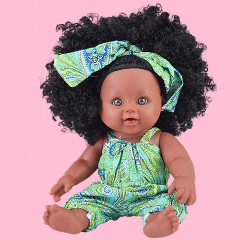 30 cm Black princess African doll, reborn vinyl figurine, bath toy, simulated baby doll full figure