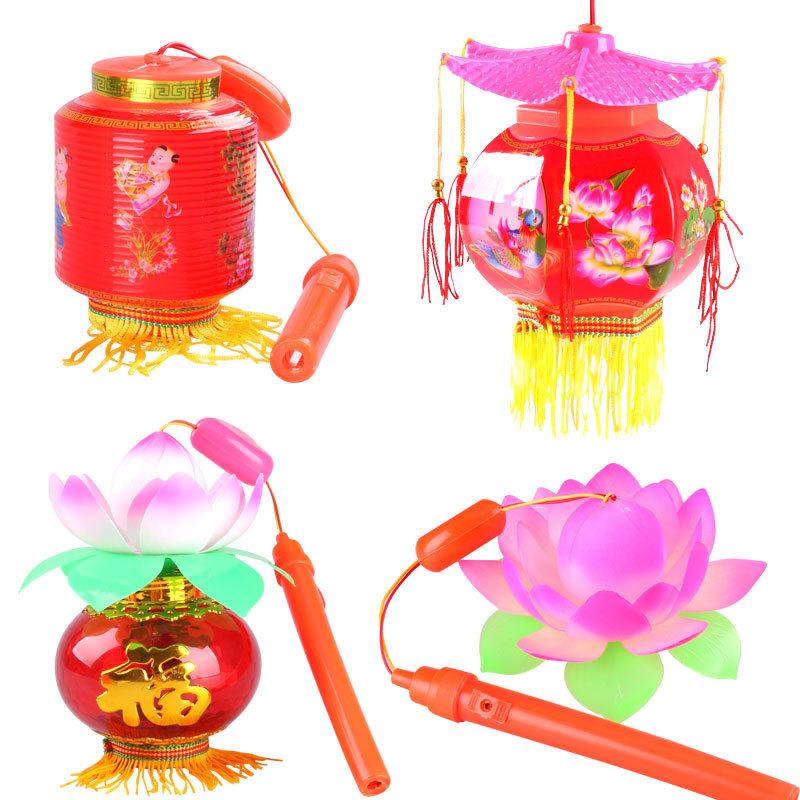 Wholesale of shining hexagonal lanterns for the Mid-Autumn Festival of the Year of the Tiger, children's music cartoon hand-held lanterns, glowing toys and small lanterns Specification drawing