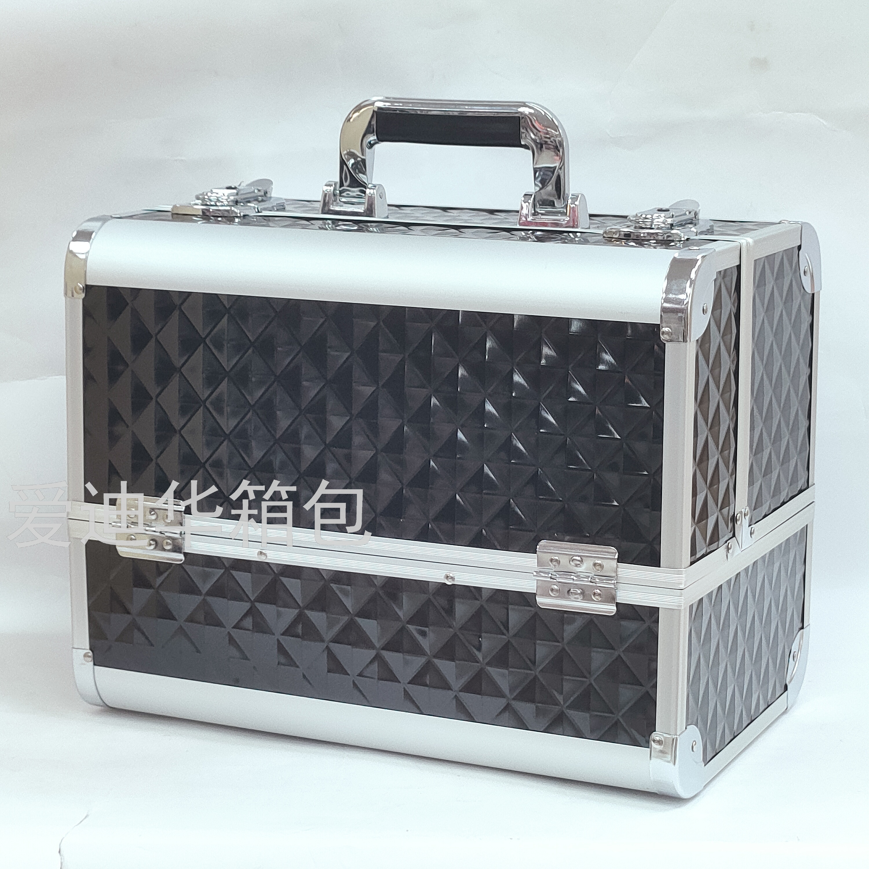 Aidi Hua 2021 Water Cube aluminum beauty nail beauty eyelash beauty ear special large capacity double open makeup box thumbnail