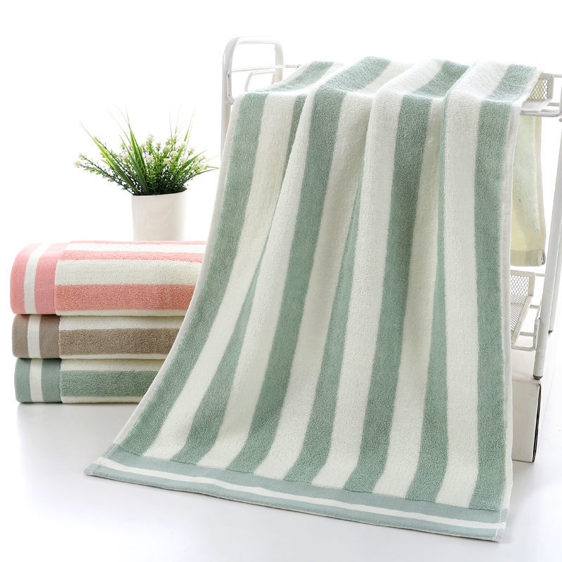 Striped Cotton Towel Face Towel Absorbent Hair Does Not Drop Adult Household Towel Bath Soft Towel Hand Towel details Picture