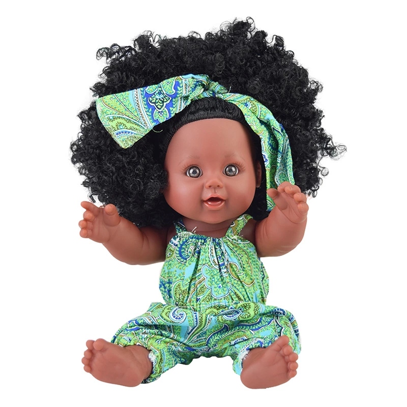 30 cm Black princess African doll, reborn vinyl figurine, bath toy, simulated baby doll Item Picture